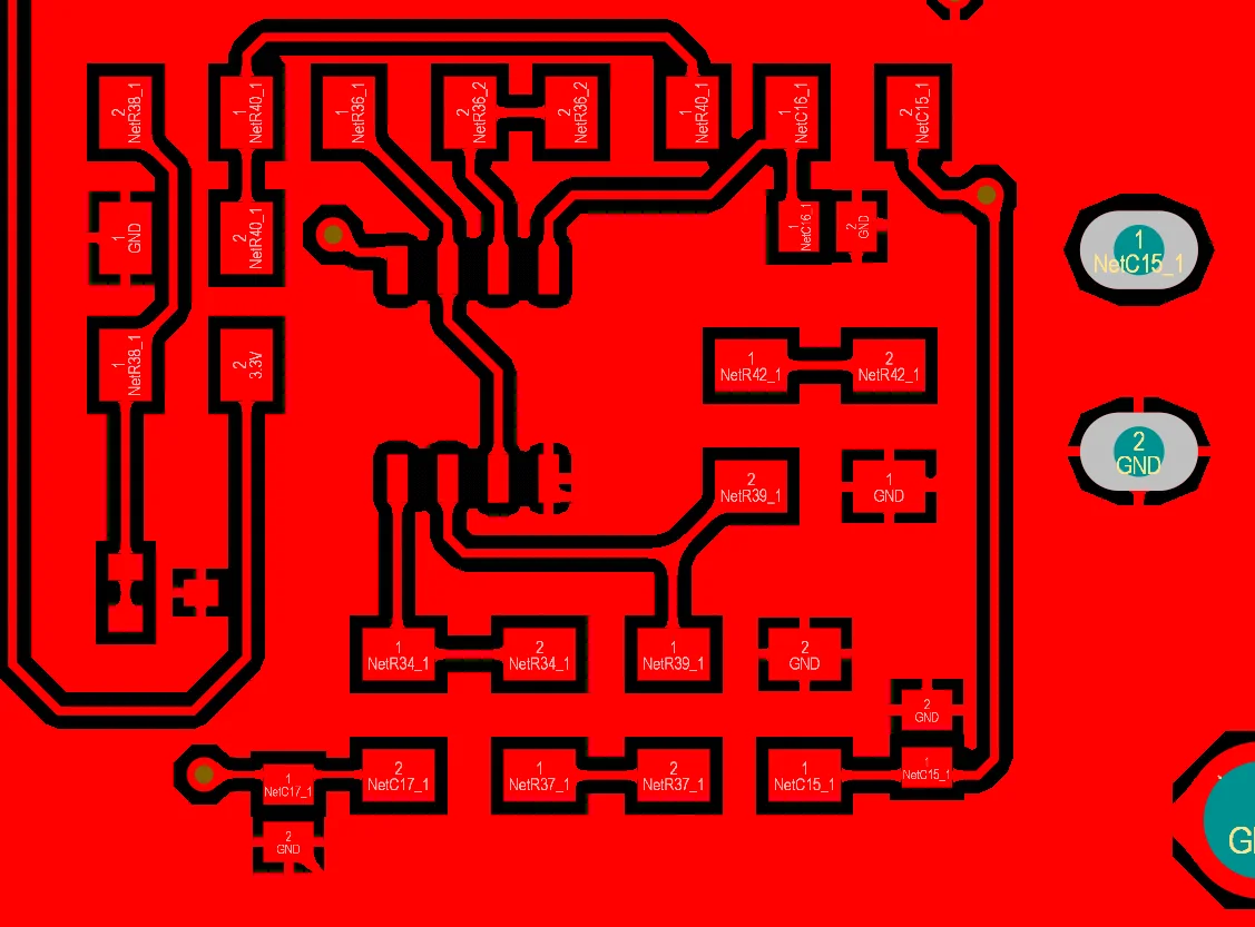 Diseño digital de PCB con pistas y pads